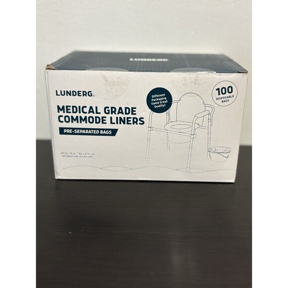 Commode Liners - Value Pack 100 Count Universal Fit - Pre-separated Bags - Picture 1 of 4